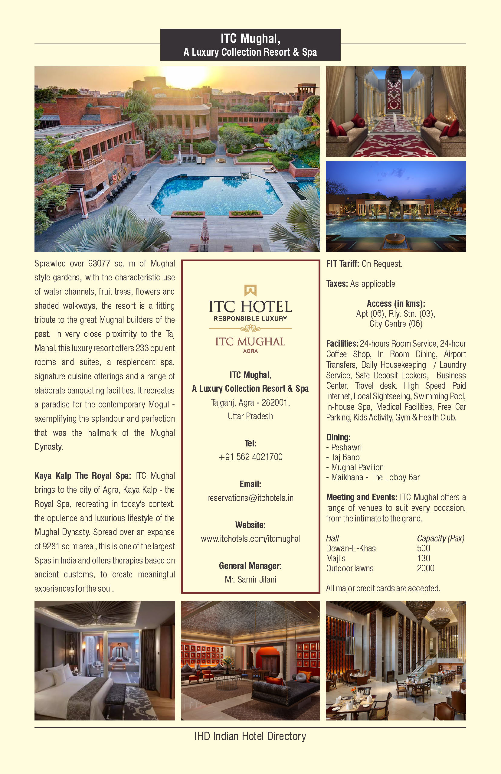 Agra ITC Mughal – IHD Indian Hotel Directory